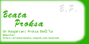 beata proksa business card